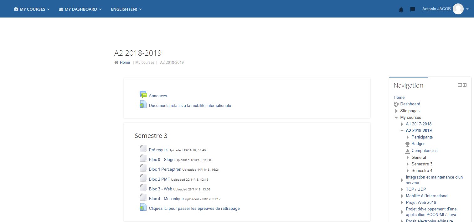 Moodle exia Cesi - Clean UI