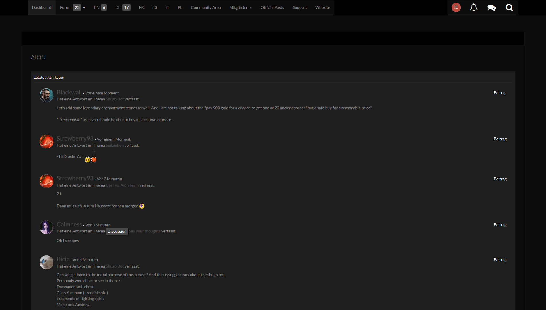 Night Theme for Aion Forum