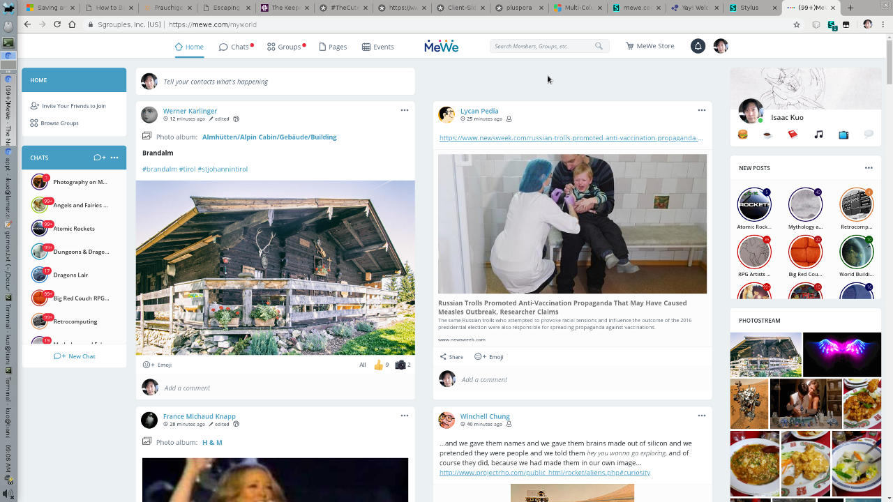 Multi-Column MeWe Stream