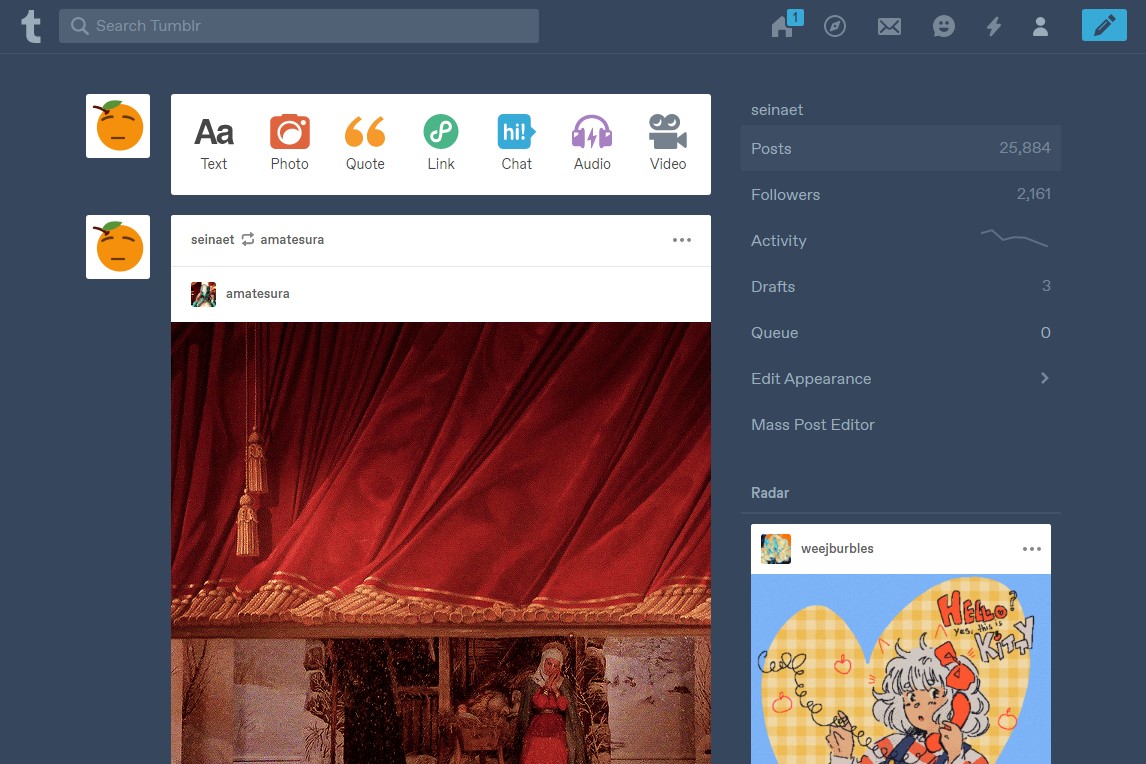 OUTDATED:Old Blue for tumblr if xkit isn't working