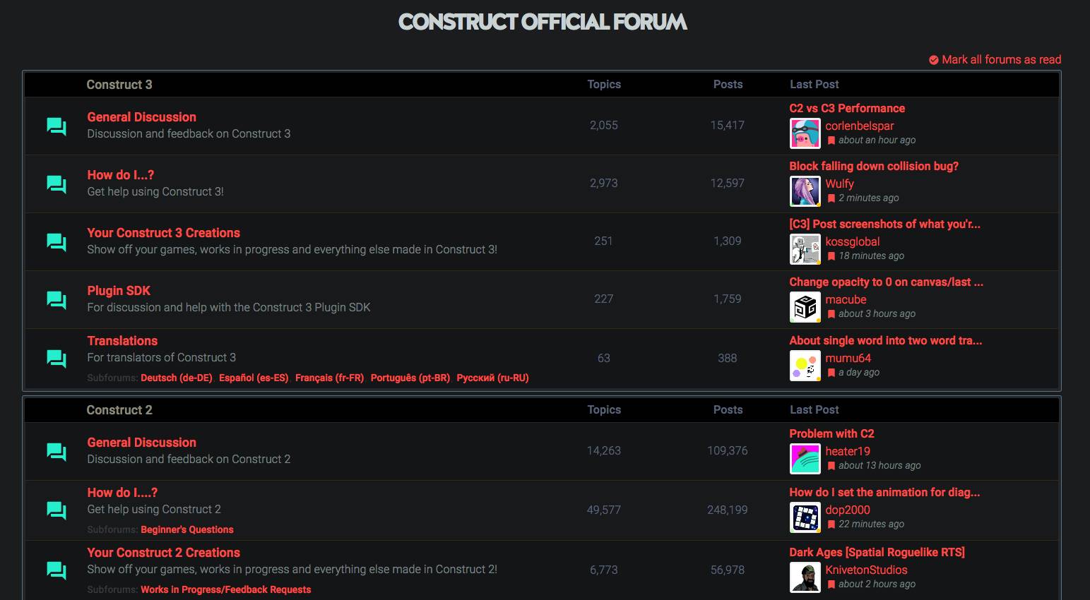 Construct Forum Dark Theme
