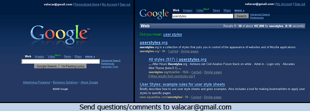 Google.es Web Search - dark blue redesign (vC)