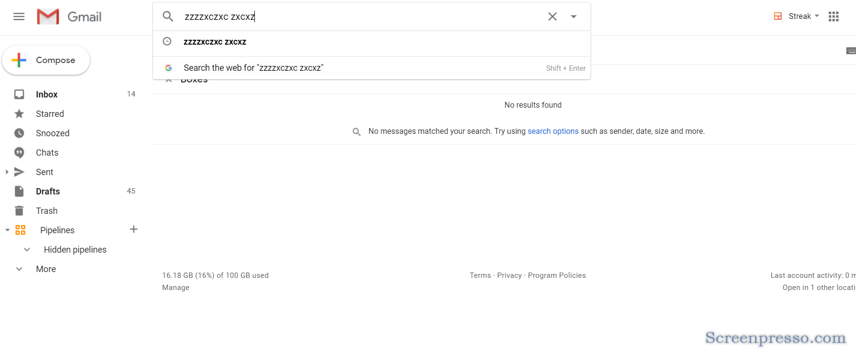 Hide Streak Gmail Boxes