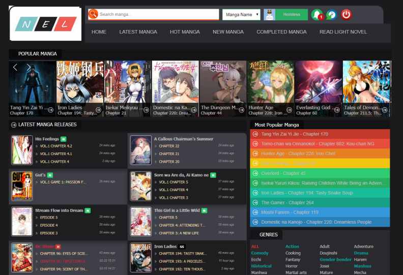 manganelo Dark fullsite.