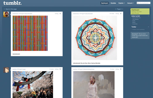LDRize (Minibuffer) on Tumblr Dashboard x2