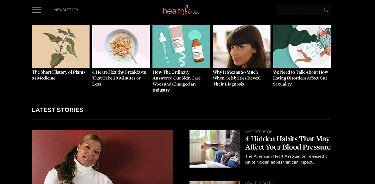 Healthline.com Dark
