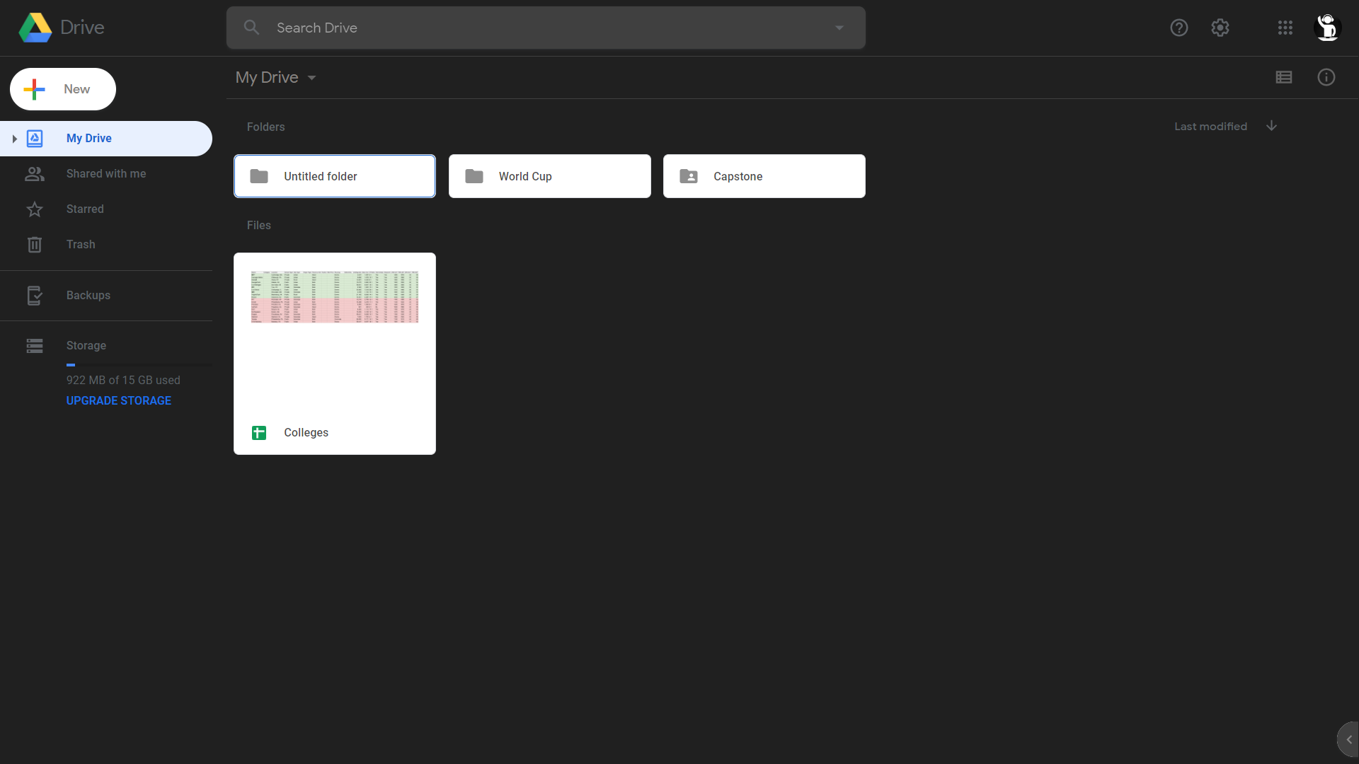 Google Drive Dark Mode