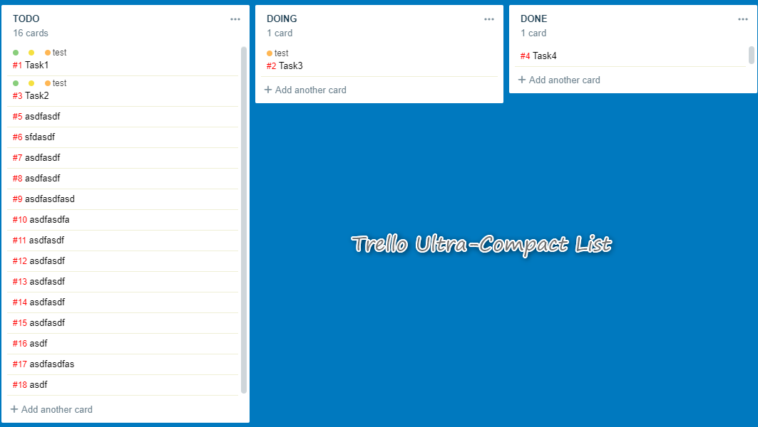 Trello Ultra-Compact List