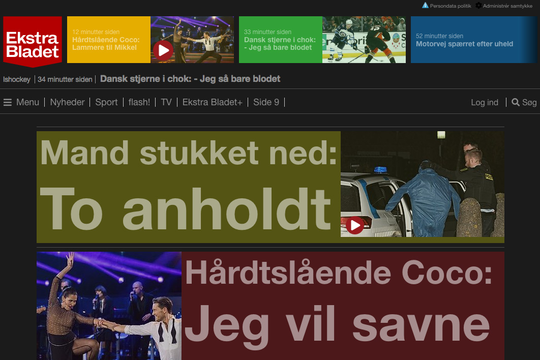 Ekstrabladet - EB.dk - Dark Mode