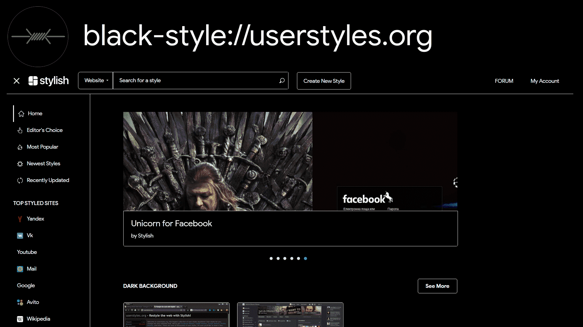 Black style UserStyles
