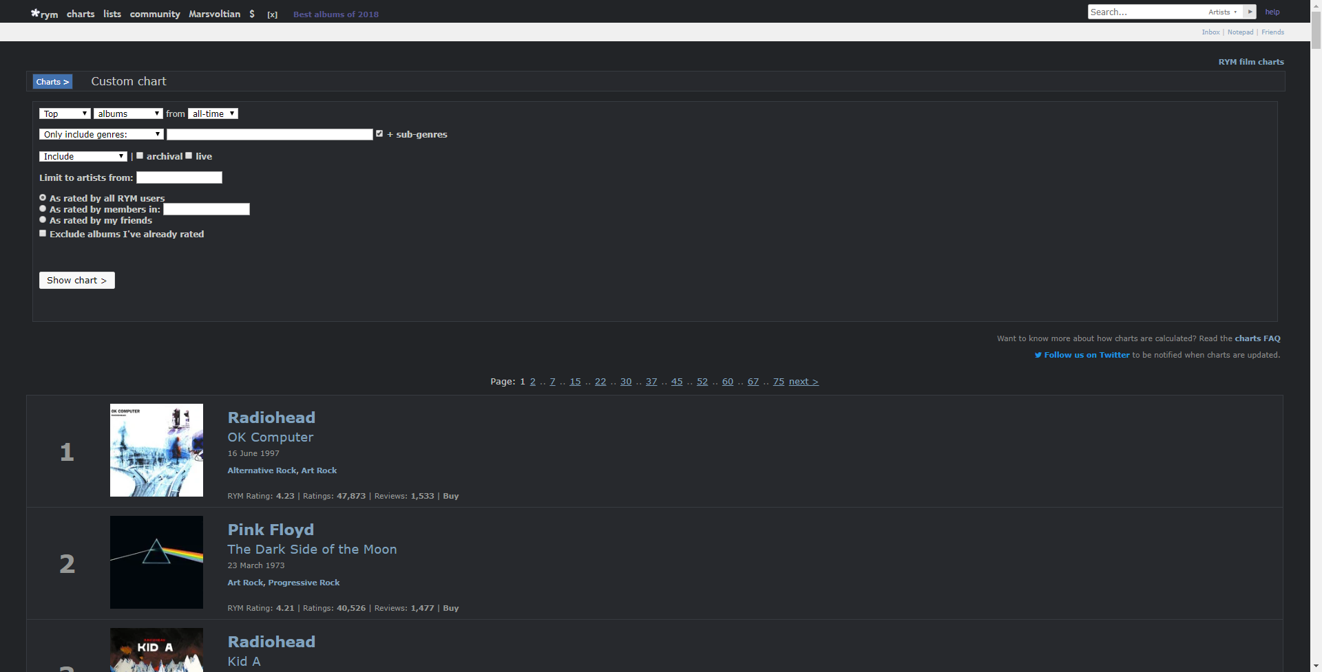 RateYourMusic Tomorrow - Mars' Update