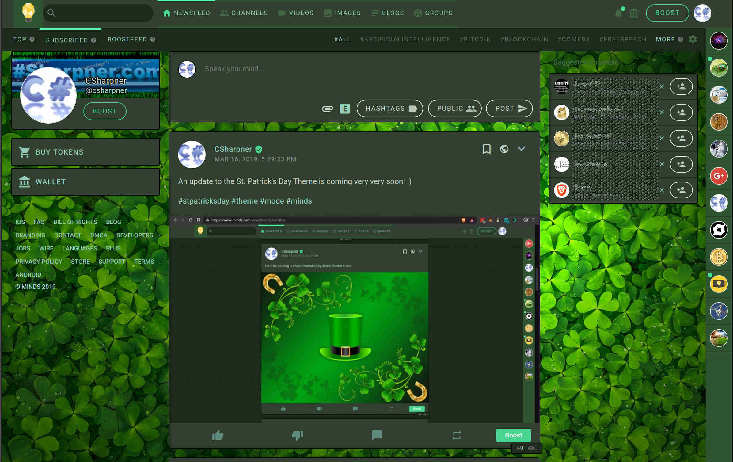 Minds.com Saint Patrick's Day (CSharpner)