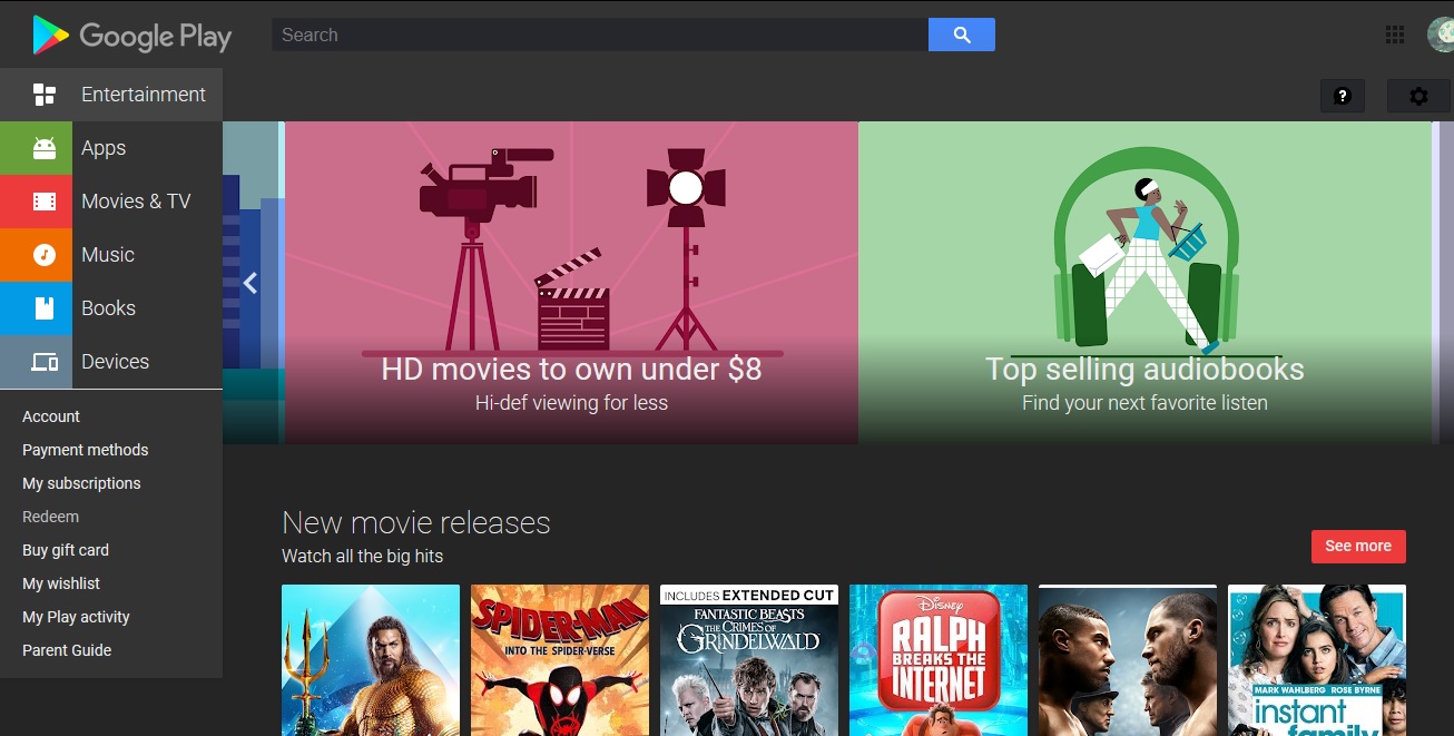Google Play Dark
