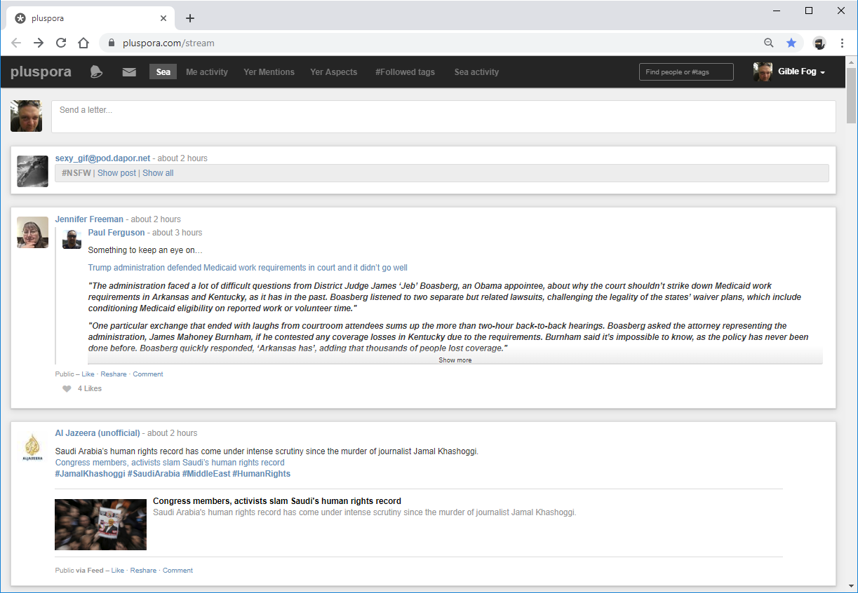 Diaspora no side-bar and wide