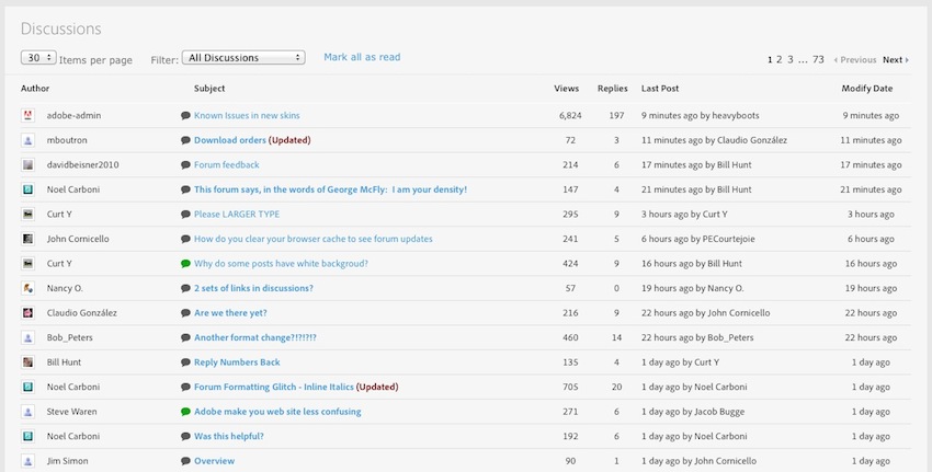 Adobe Jive Forums: Red (Updated)