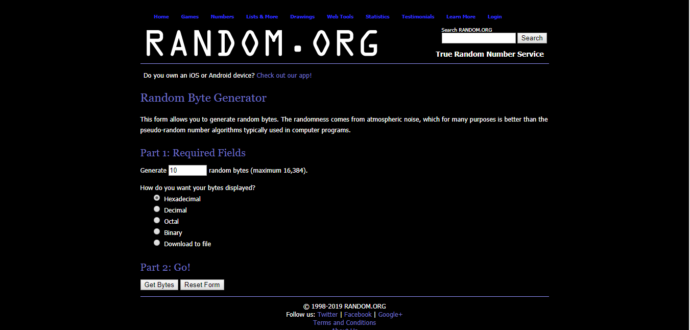 RANDOM.ORG Dark