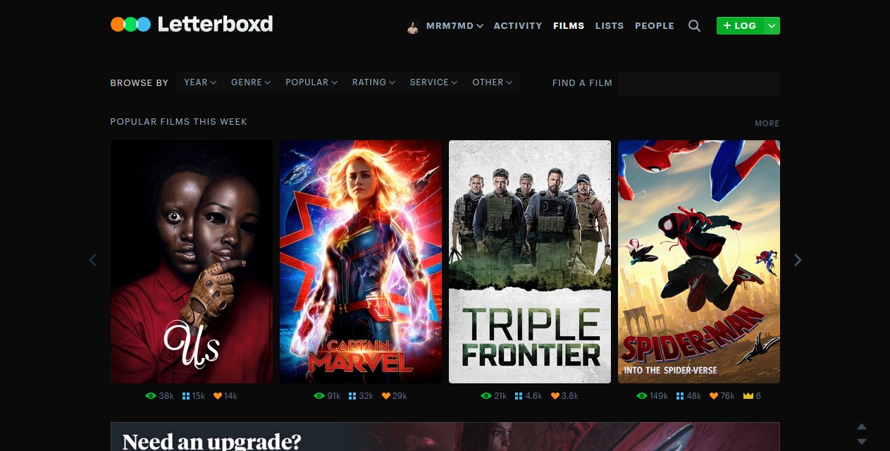 Letterboxd Dark