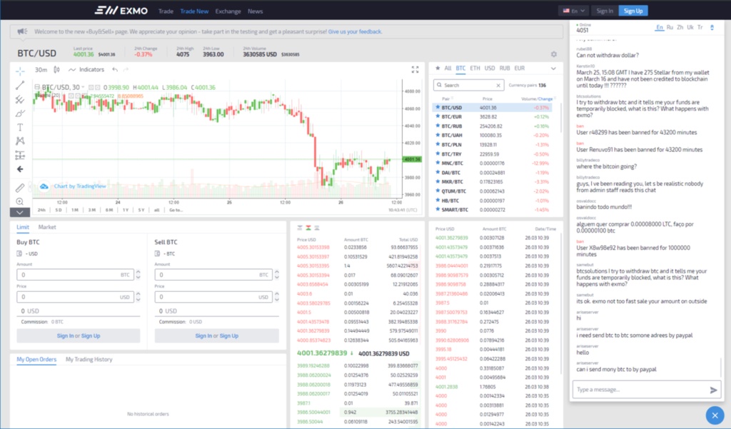 EXMO.me new trade screen WIP