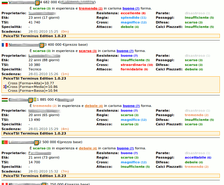 HTNRG - Transfers Search Result  [Hattrick NewD]