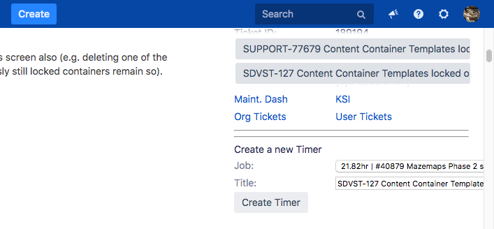 Squiz JIRA sticky timers