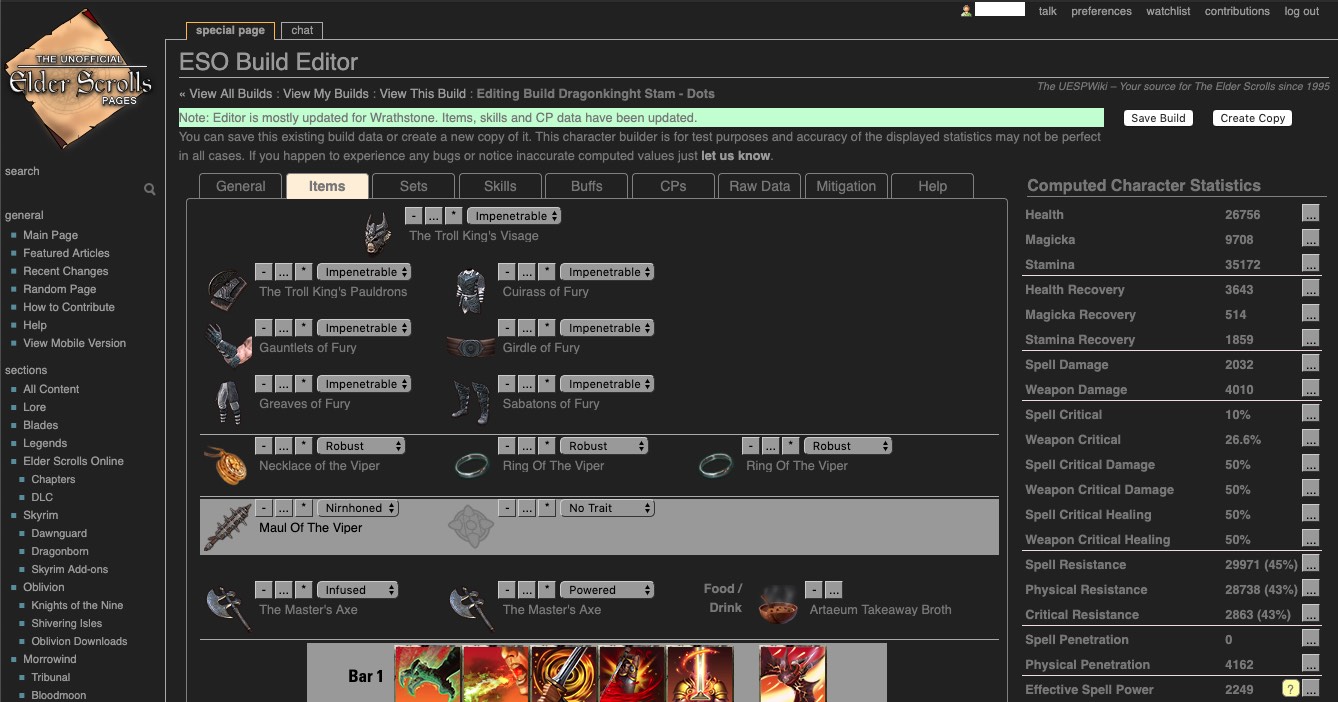 ESO Build Site Dark Mode