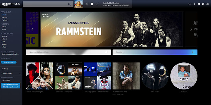 music.amazon.fr BLACK Mode