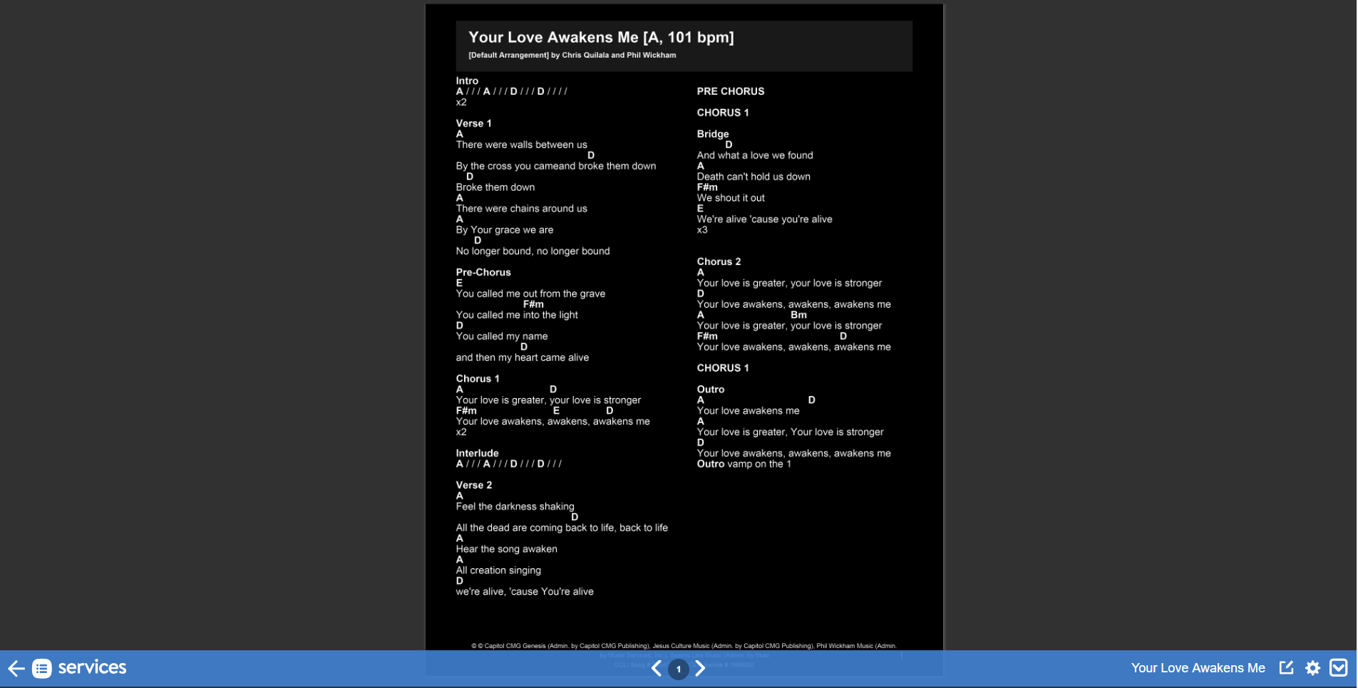 Dark Music Stand (Planning Center)