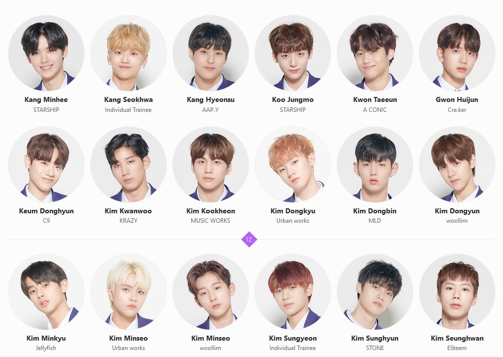 PRODUCEX101 Vote Pg Name & Agency Transliteration