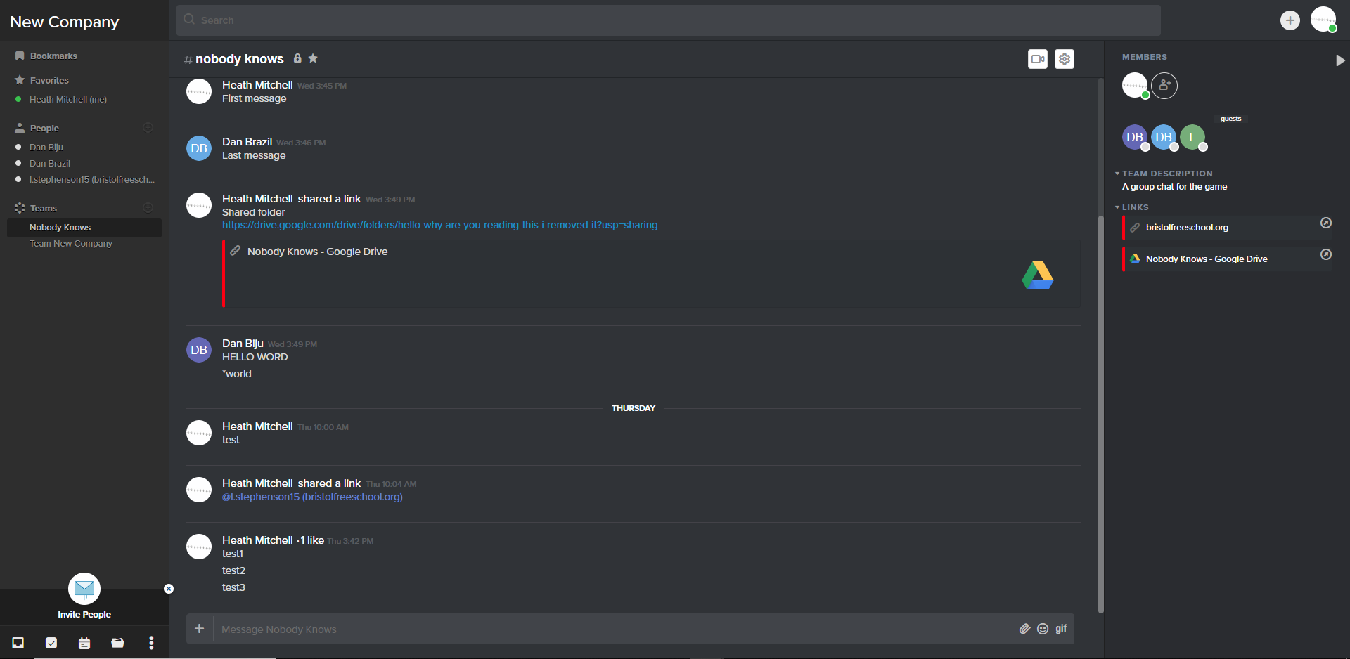 Discord (Dark) theme for Glip