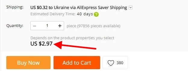 site aliExpress - display total-price