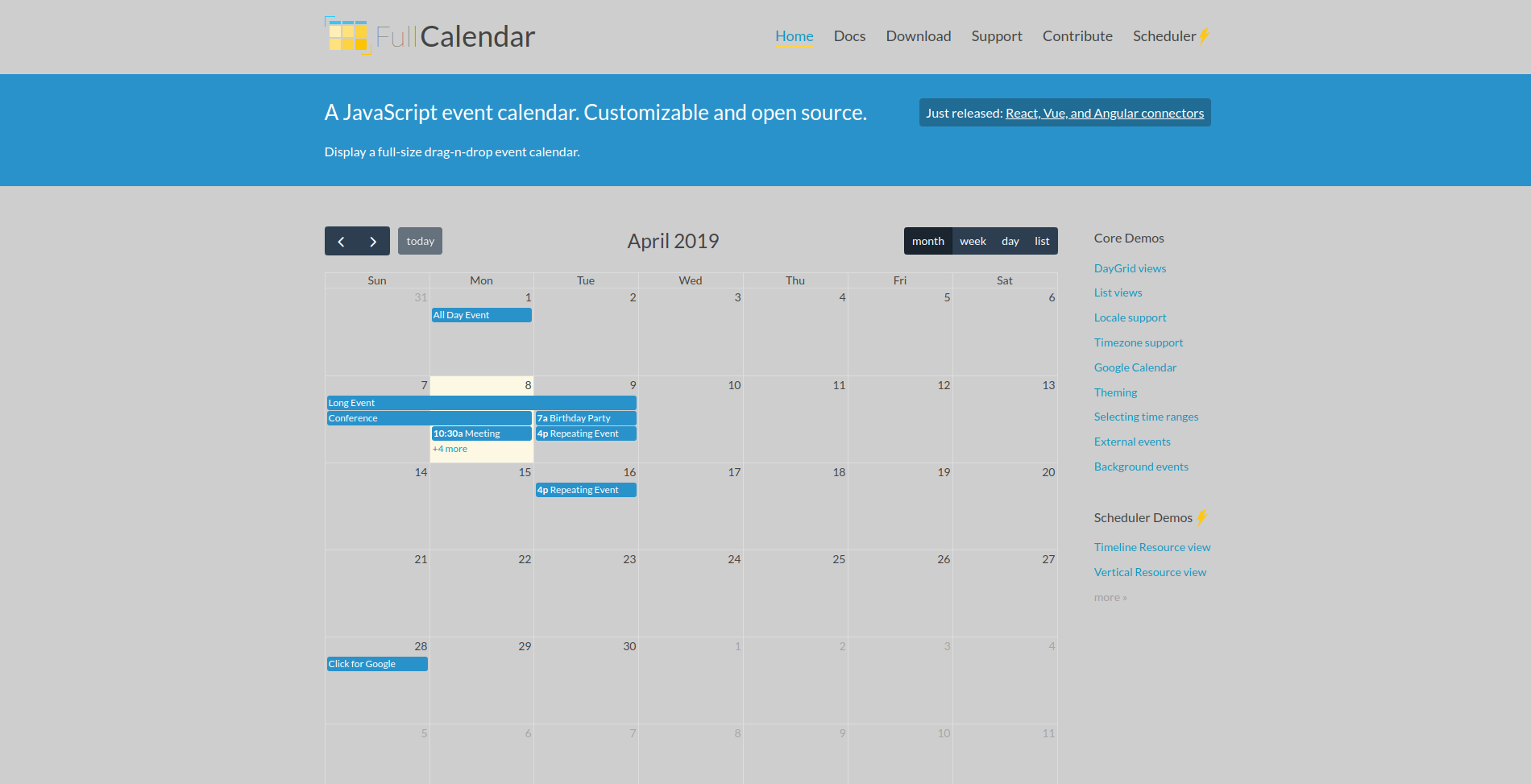 Fullcalendar Docs LightDray