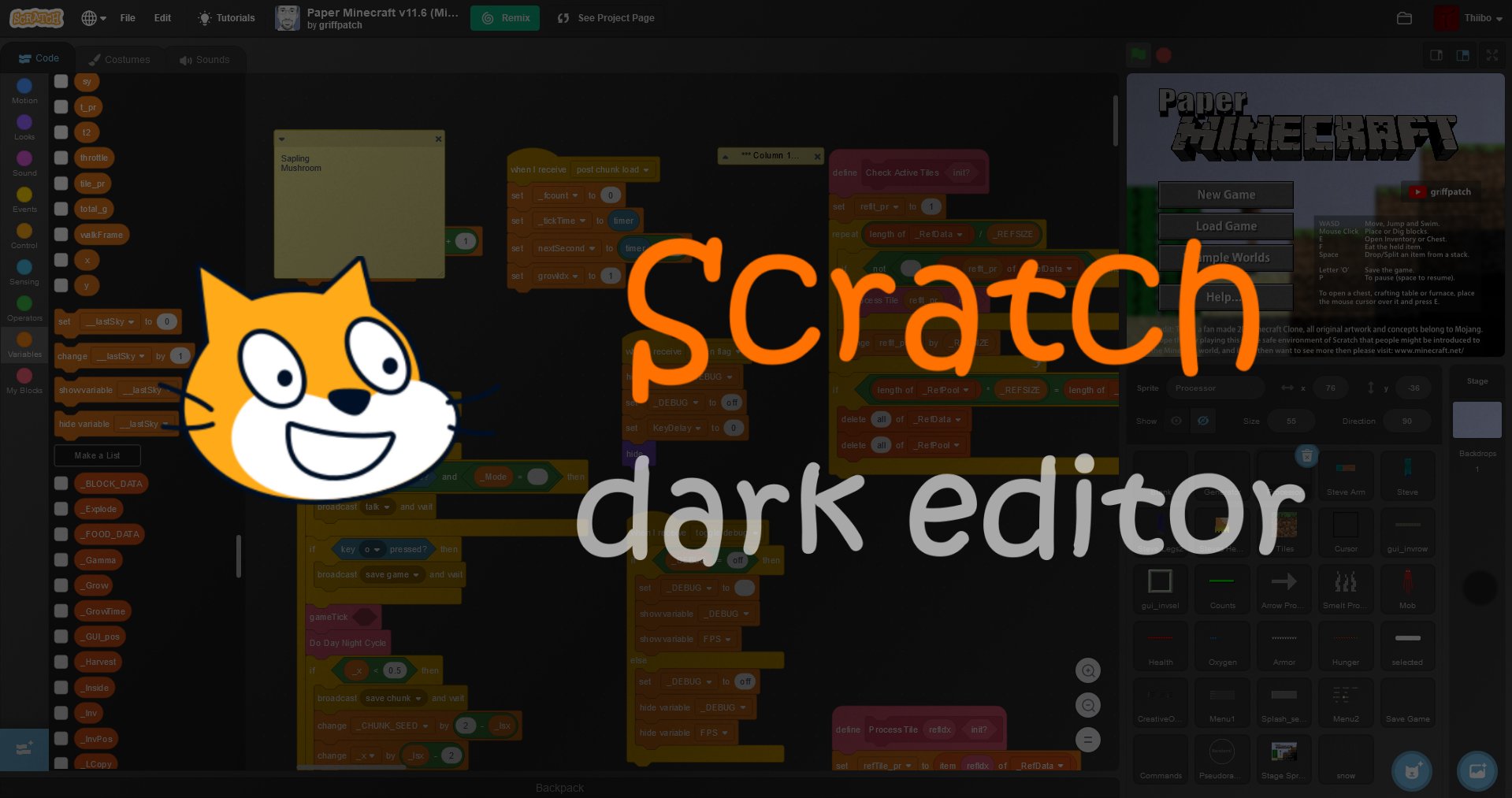 Dark Scratch Editor