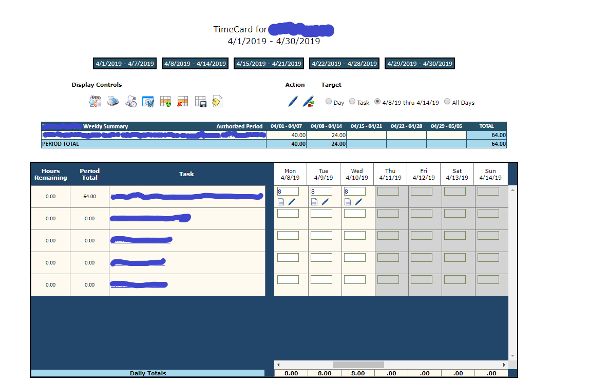 Vana Timesheet Update