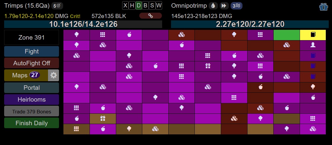 Trimps Dark Theme - Beaten Corruption Cells