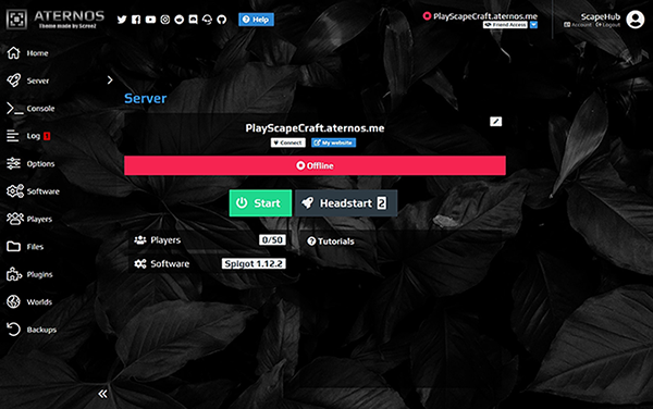 Aternos Black & White Theme