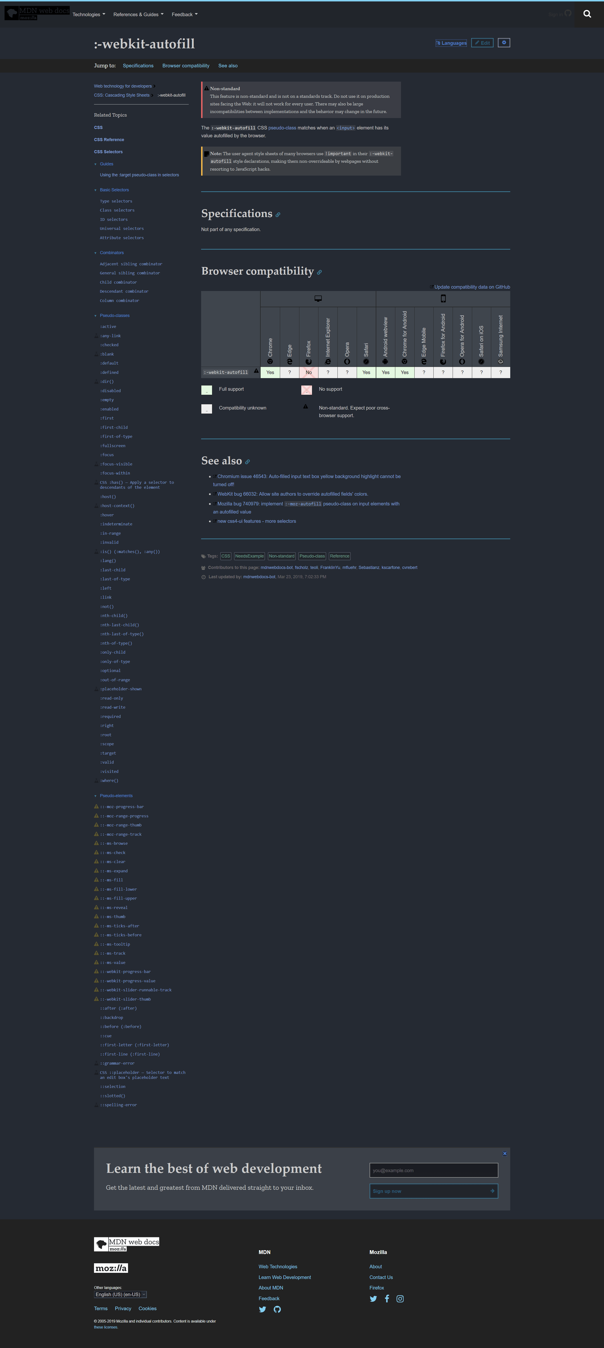 OneDark for developer.mozilla.org