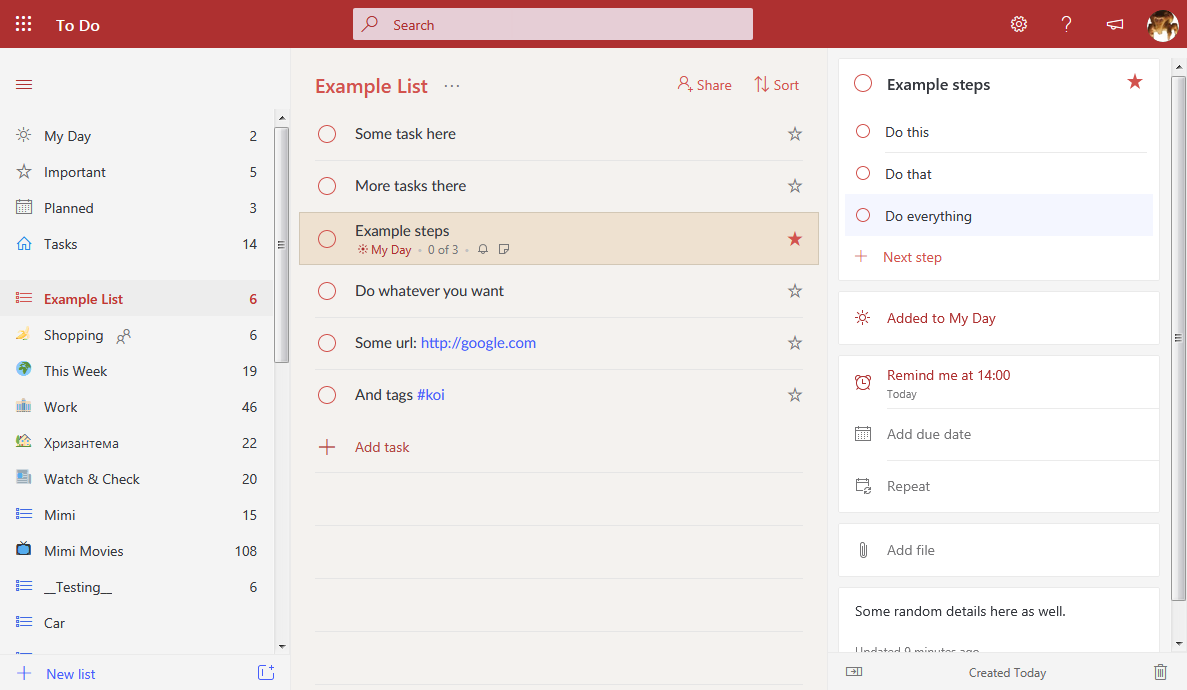 Microsoft To-Do Red Light