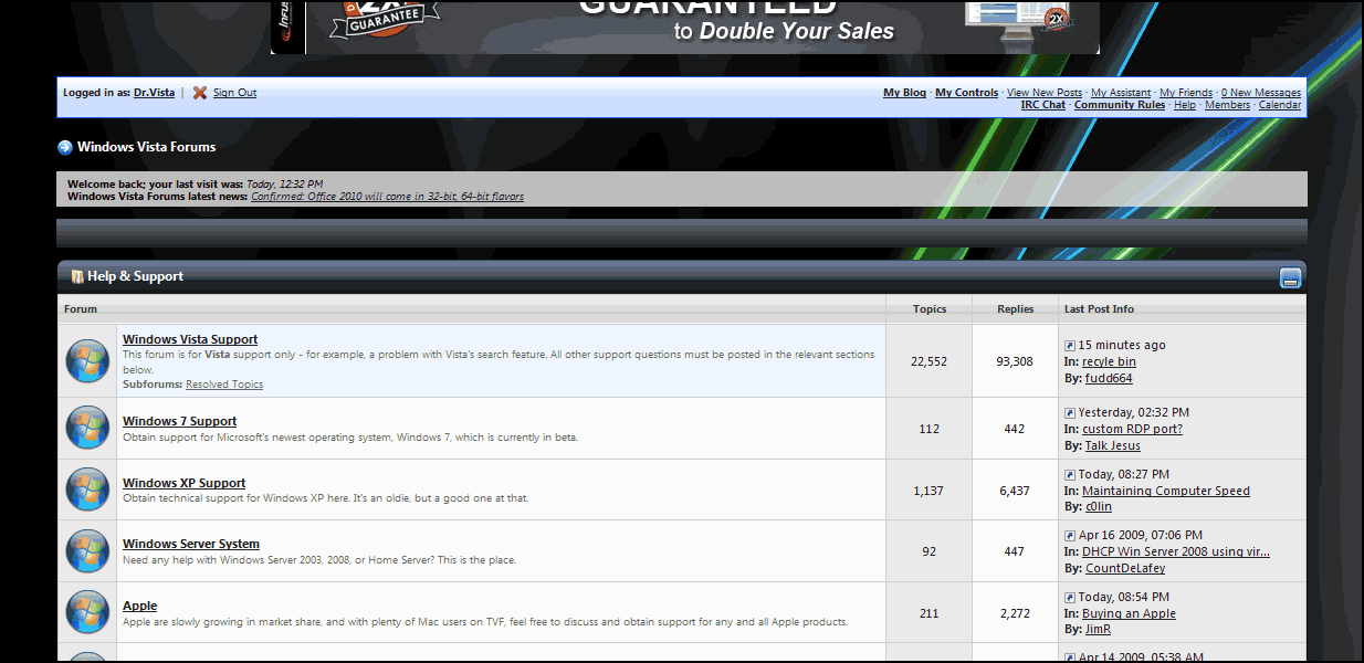 Windows Vista Forums hide quick navigation...