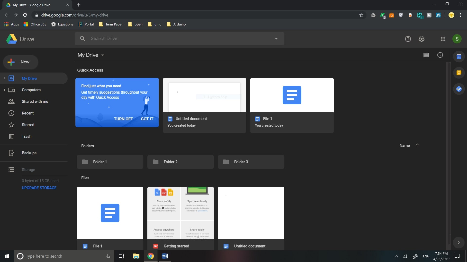 A Google Drive Night (Dark Theme)