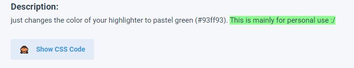 Pastel Green Highlight color