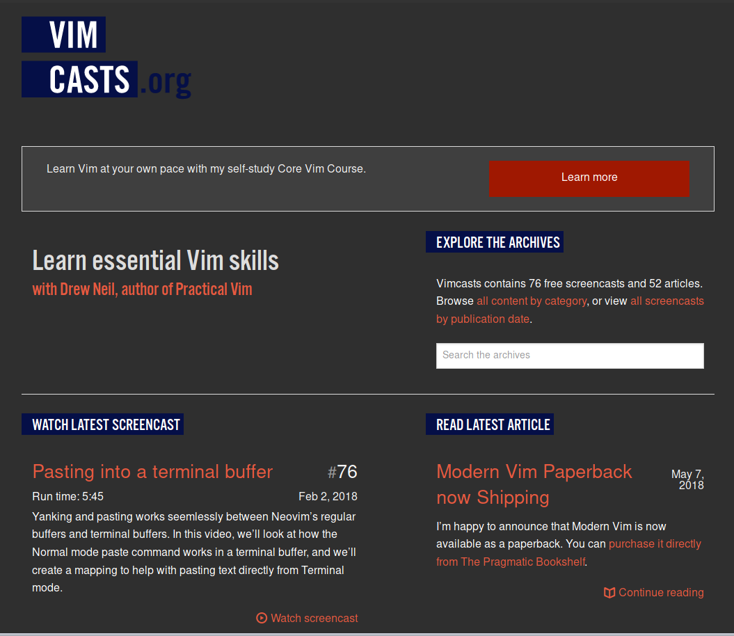 Dark VimCasts.org