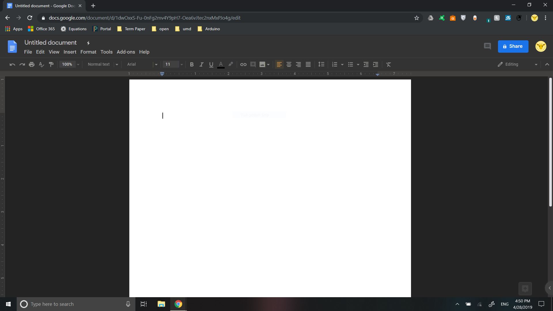 A Google Docs Night (Dark Theme)