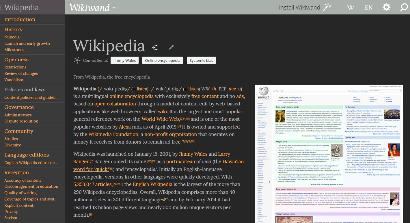 Wikiwand In Dark