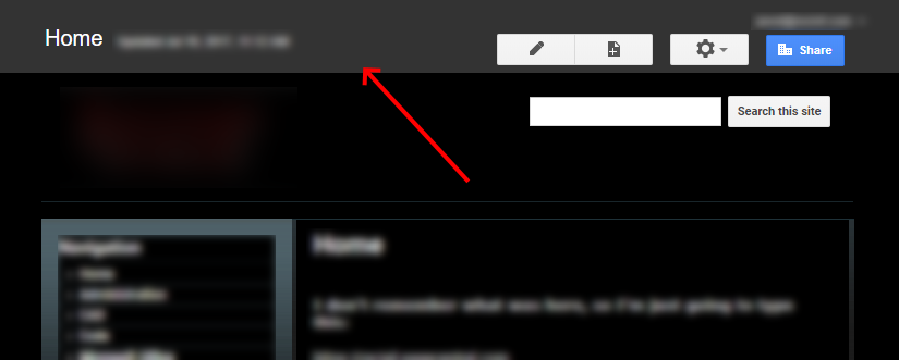 Google Sites - Top Bar Dark