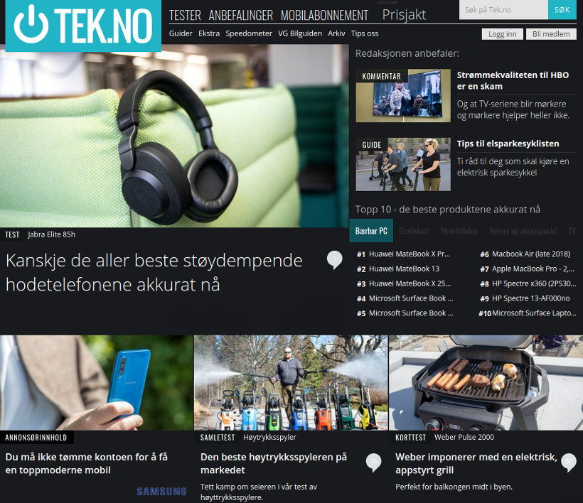 Tek.no Dark Mode
