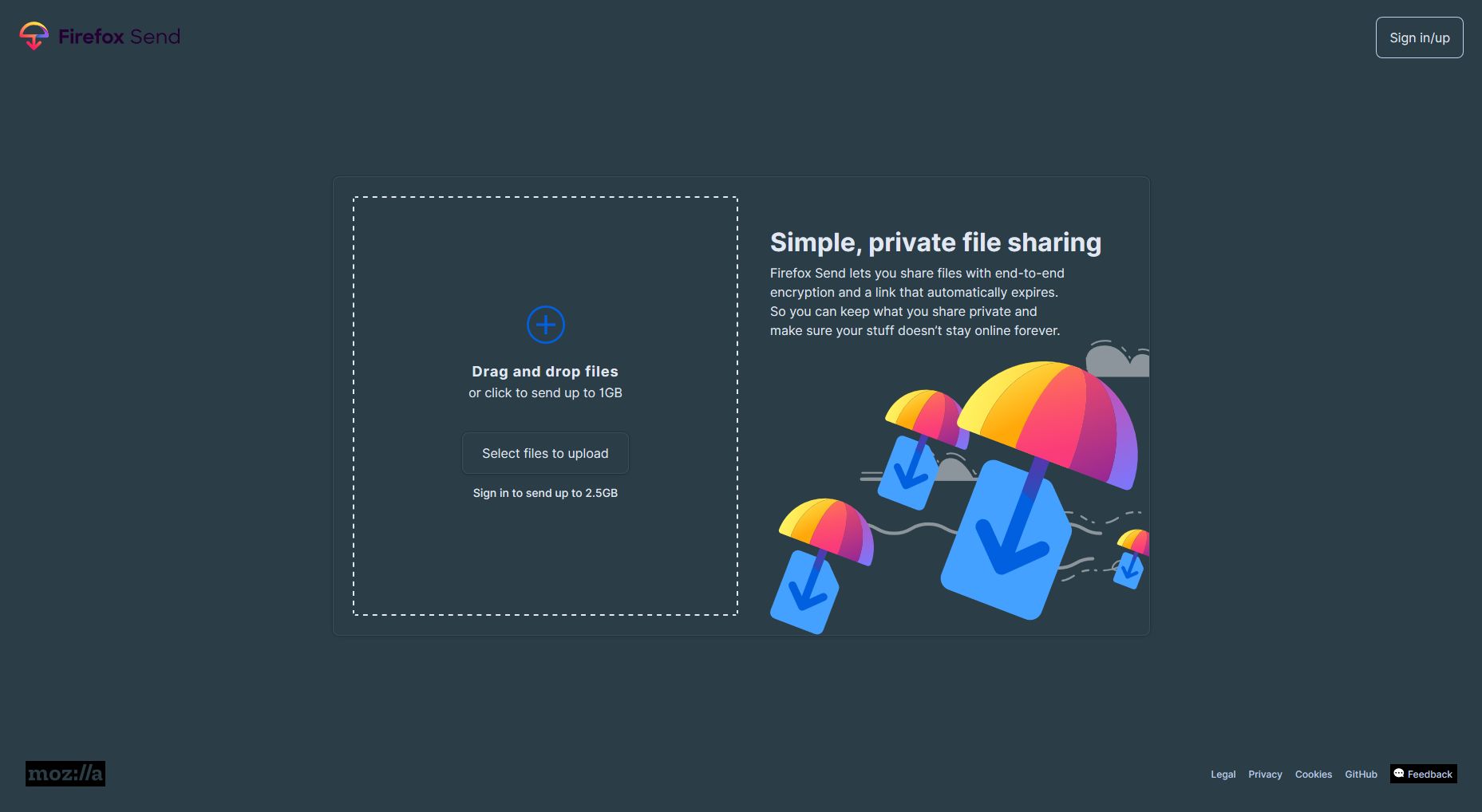 Firefox Send - Nightly Blue