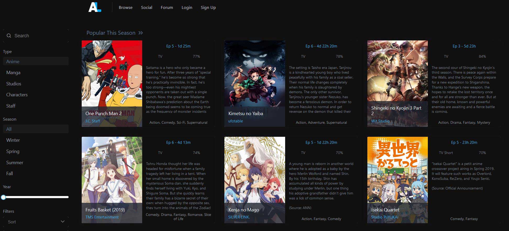 Dark Theme for Anilist
