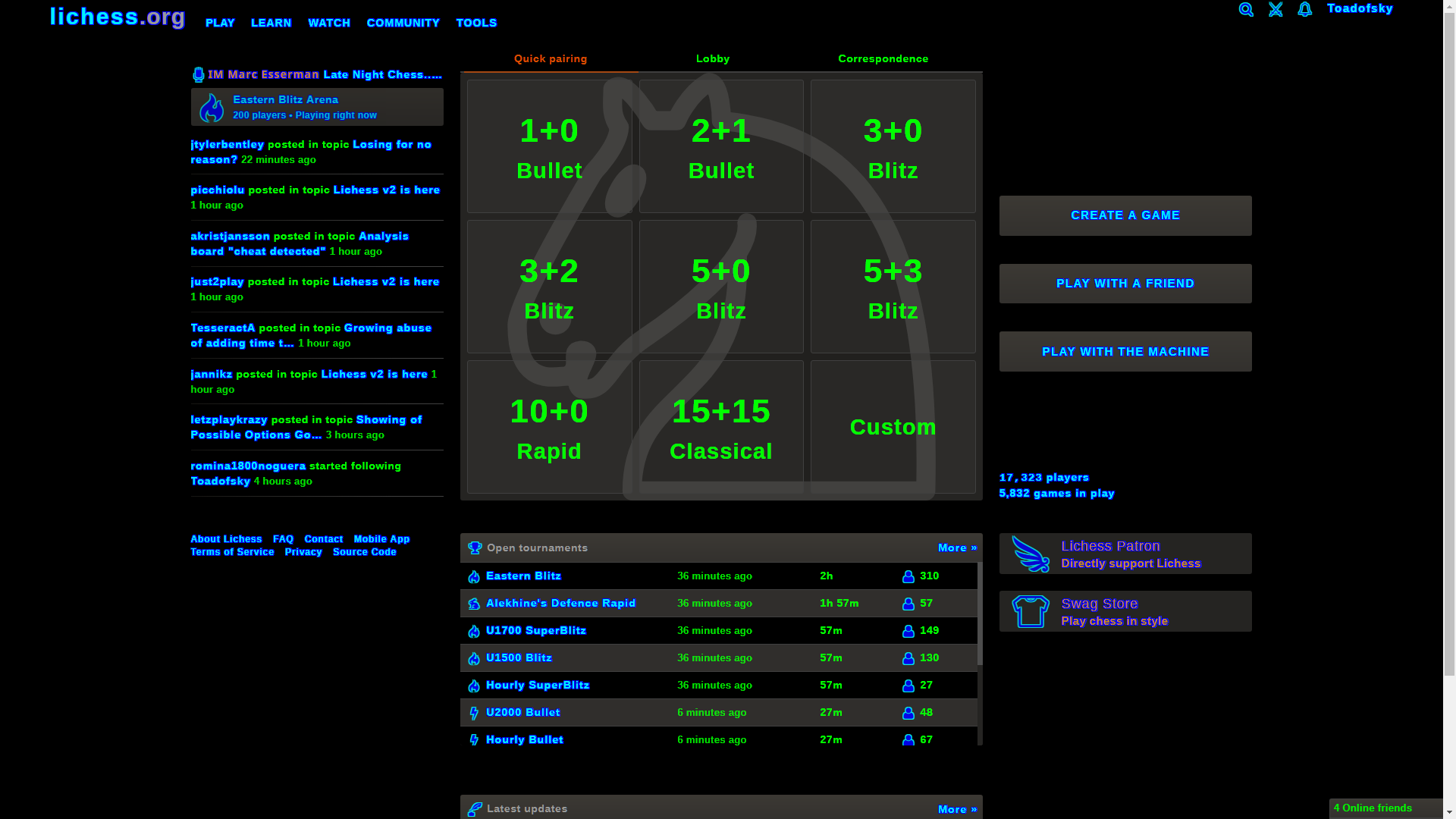 Lichess Compact Lobby