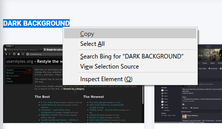 Gray Hovered Item Color for Firefox