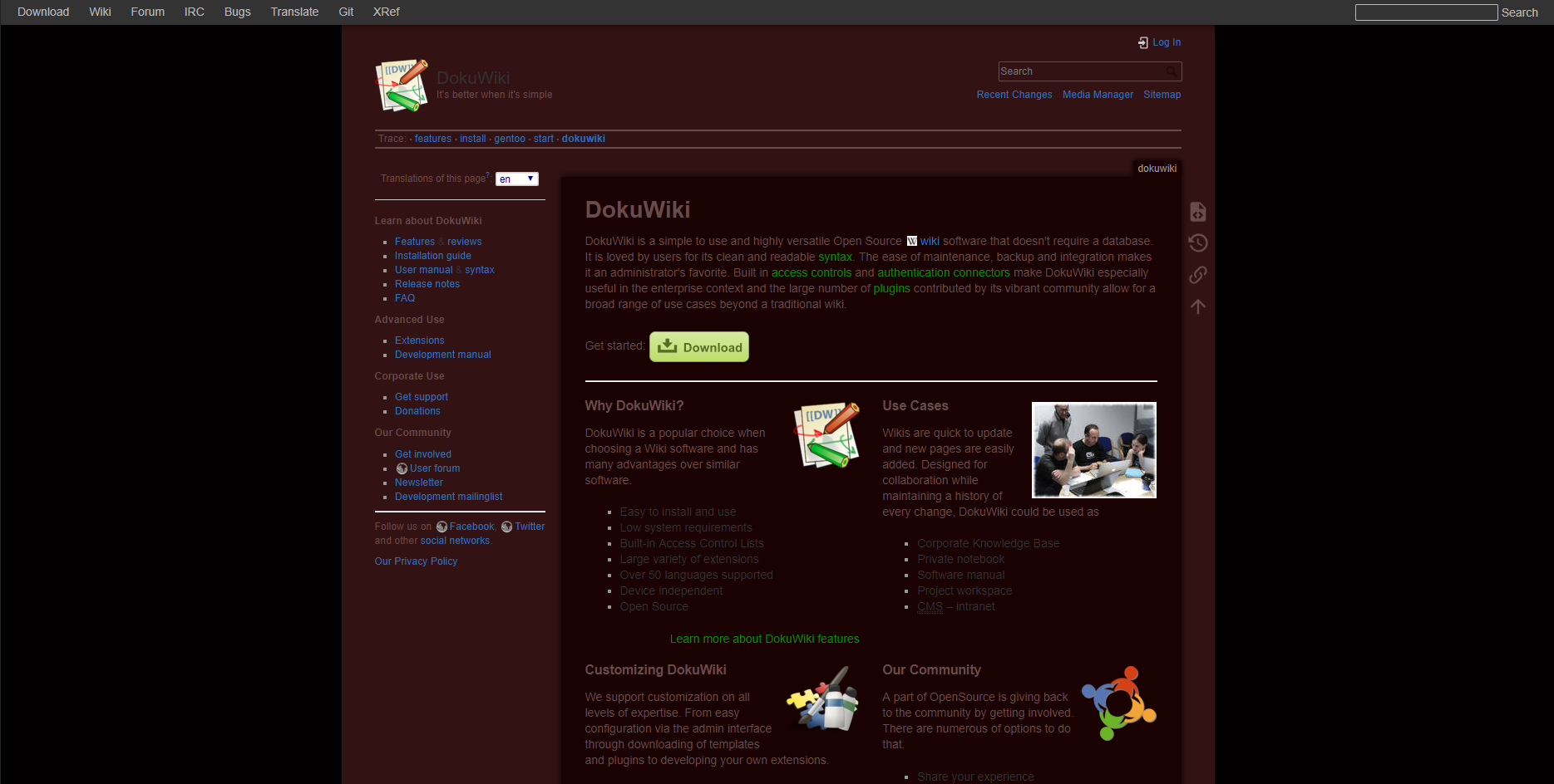 Doku Wiki - Dark Red